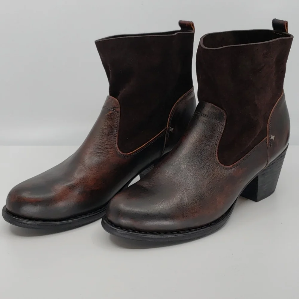 rag & bone Brown Leather and Suede Ankle Boots - Picture 1 of 8